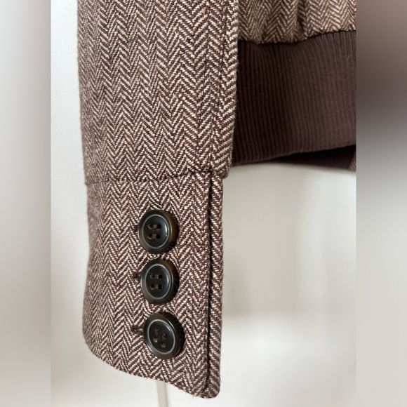 Delias Wool Ronnie Herring Brown Bomber Jacket NWT! dELiA*S - Picture 6 of 12